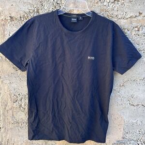 Hugo Boss T-Shirt Mens X Large Black Short Sleeve 100% Cotton Casual Tee